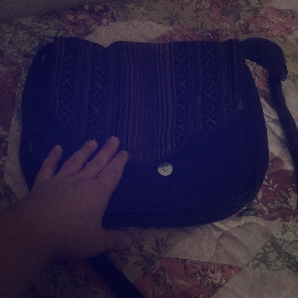 Black bohemian crossbody bag